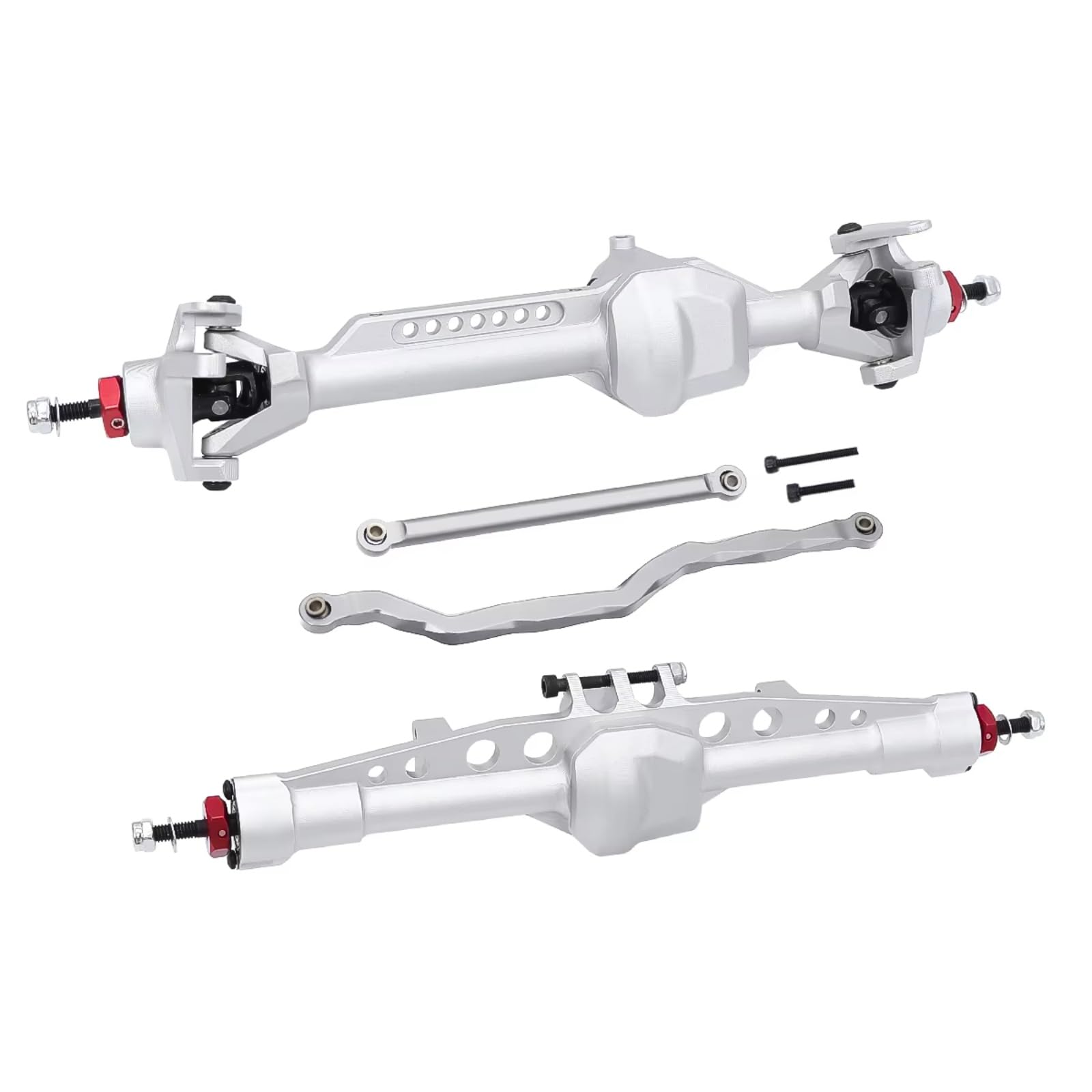 Set Anteriori Posteriori RC Per Axial Per SCX10 Pro 1/10 RC Crawler Assali Completi Parti Di Aggiornamento Set Di Assali Anteriori E Posteriori Dritti In Alluminio Integrati CNC