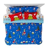 Grinch by Dr. Seuss Holiday & Christmas Bedding Super Soft Comforter and Sheet Set with Sham, 7 Piece King Size (Official Dr. Seuss Product) by Franco