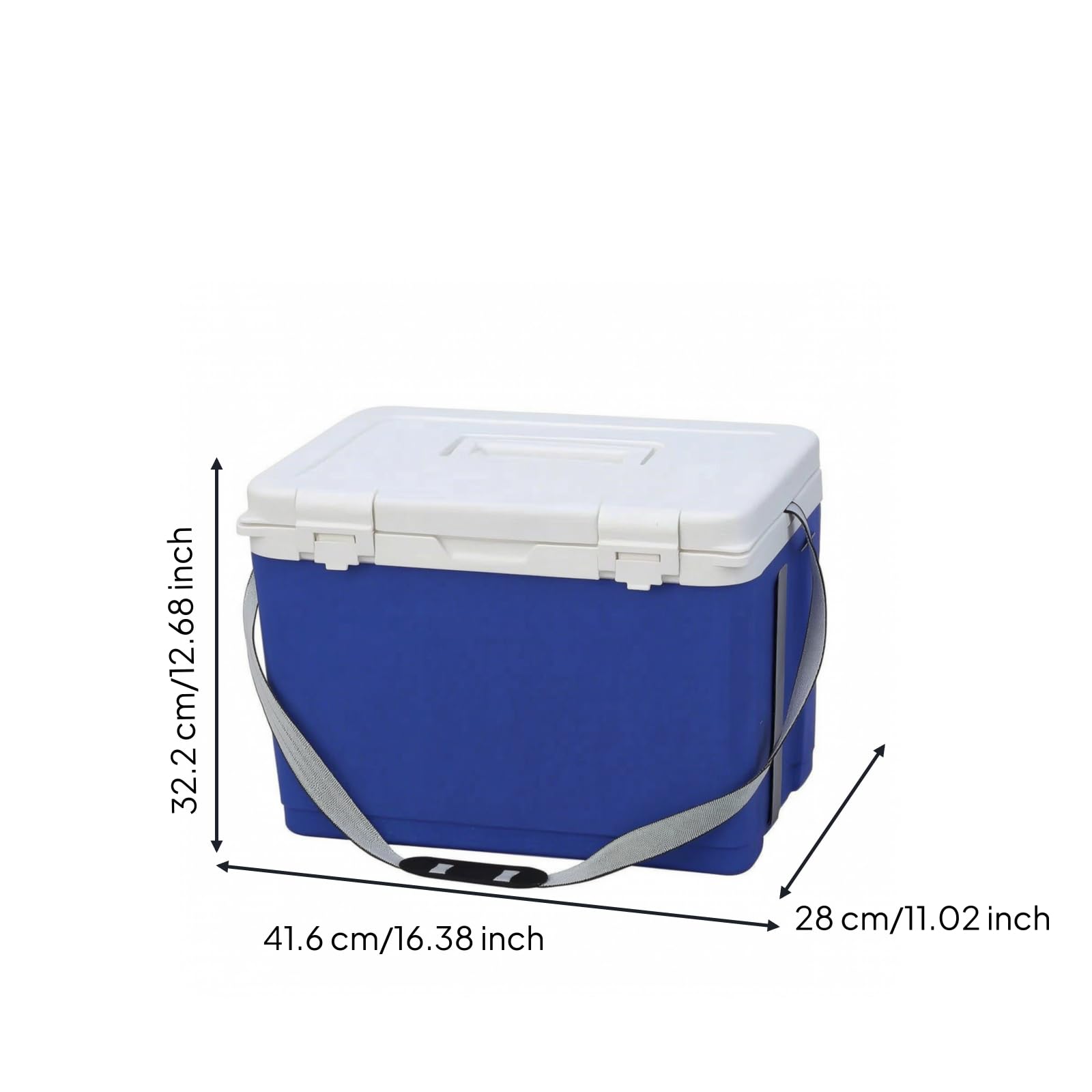 Glacière Isotherme Cvercle Grande Capacité Conteneur Isotherme Livraison à Bords Lisses pr Barbecue Extérieur, 18L, Sangle