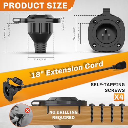 Image of WELLUCK 15 Amp 125V AC Power Inlet, Scratch Free and Super Absorbent Car Duster Gloves - Car Wash Gloves, Lint Free Scrubber High Density Car Wash