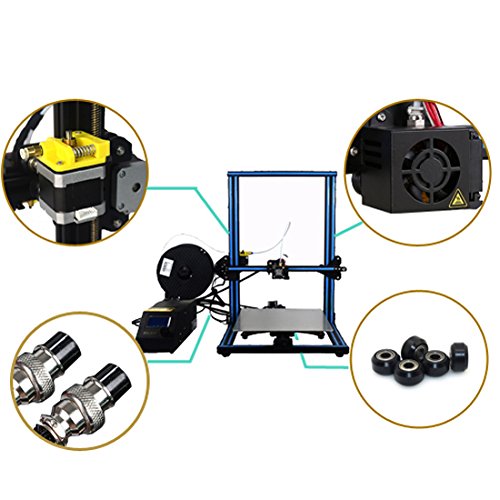 HICTOP Creality Open Source CR-10 3D Printer All Metal Frame 12x12x15.5 Inch Build Volume and Heated Bed Includes Glass Bed