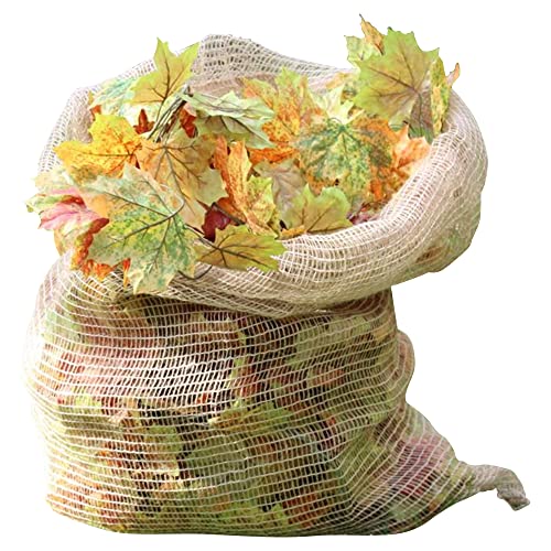 NOOR Laubsäcke aus Jute 70 x 100cm I 3 Stück kompostierbare Gartensäcke zum Laubsammeln I Große, lebensmittelechte...
