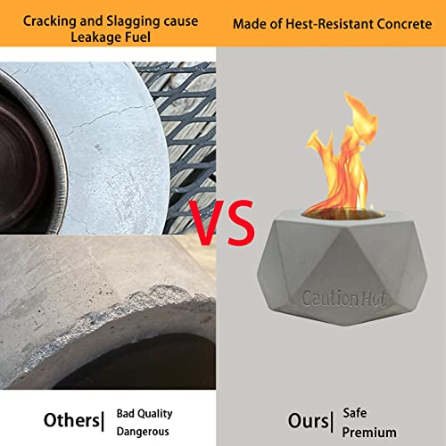 Mavalzy Portable Fire Pit, Tabletop Fire Pit Rubbing Alcohol Fireplace Smokeless Indoor Outdoor Fire Pit Portable Fire Concrete Bowl Pot Fireplace #TOP5