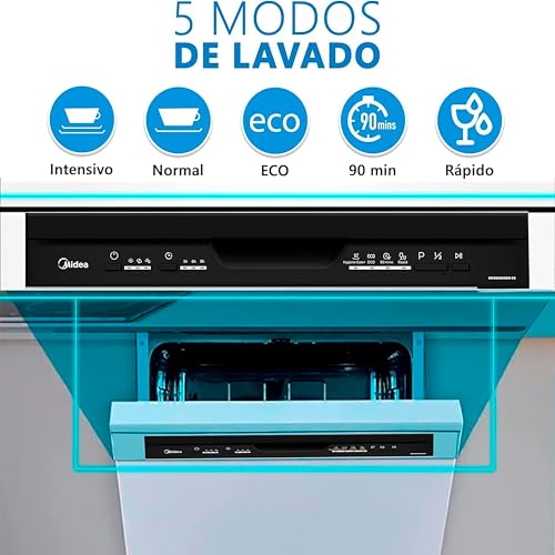 Miniatura 2 de Midea Lavavajillas 60 Cm Blanco Para 12 Servicios - Lavaplatos Libre Instalación - Compacto Con 5 Programas De Lavado Integrable - Filtro Antibacterias Y Programación Horaria Nuevo Modelo