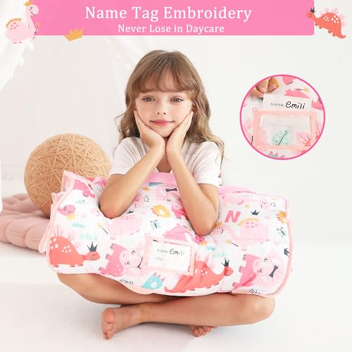 Image of Toddler Nap Mat for Preschool 50''x30'' Sleeping Mat with Removable Pillow and Minky Blanket for Kids Ages 3-7 Roll Up Soft Sleeping Bag for Boys Girls Kindergarten Daycare Sleepover