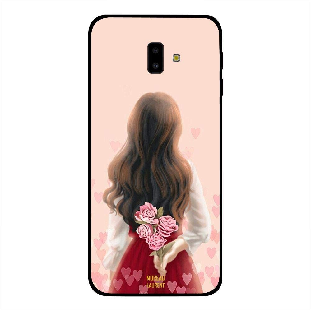 MOREAU LAURENT Girl Hiding Flowers Design Phone Cover for Samsung Galaxy J6 Plus