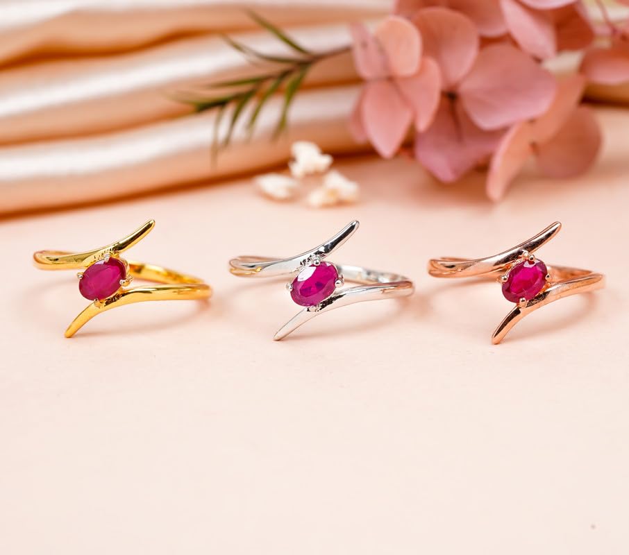 Bague en argent 925 avec rubis ovale véritable, ne ternit pas - 4