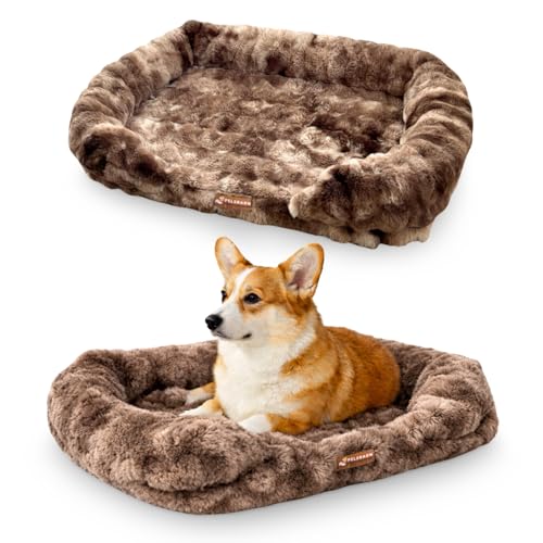 Pelsbarn Luxurious Orthopedic Dog Bed - Medium (39.3" x 23.6") Therapeutic Joint Support Pet Bed - Velvety Soft Removable Washable Cover - Brown - Image 6