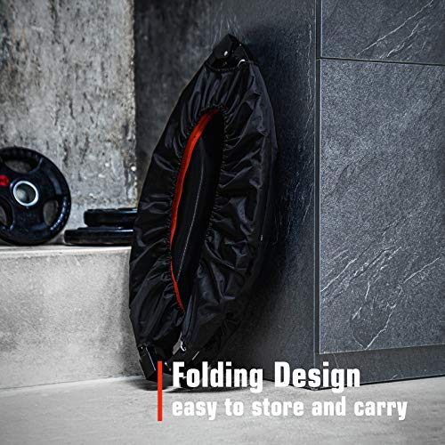 pelpo 38\" Folding Mini Trampoline, Fitness Rebounder with Safety Pad, Exercise Bounce for Adults Indoor/Outdoor Workout Max Load 330lb, Black - Thumbnail 5