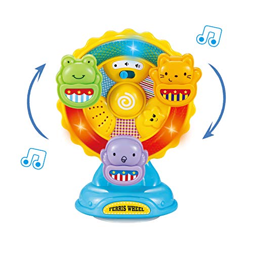 infunbebe Animal Ferris Wheel Spinning Wheel Toy with Music and Light for Toddlers Infants from 6 Months and up