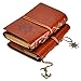 ZLYC Vintage Refillable Loose-Leaf Handmade PU Leather Journal Writing Notebook Unlined Diary String Retro Anchor for Him Her, Brown