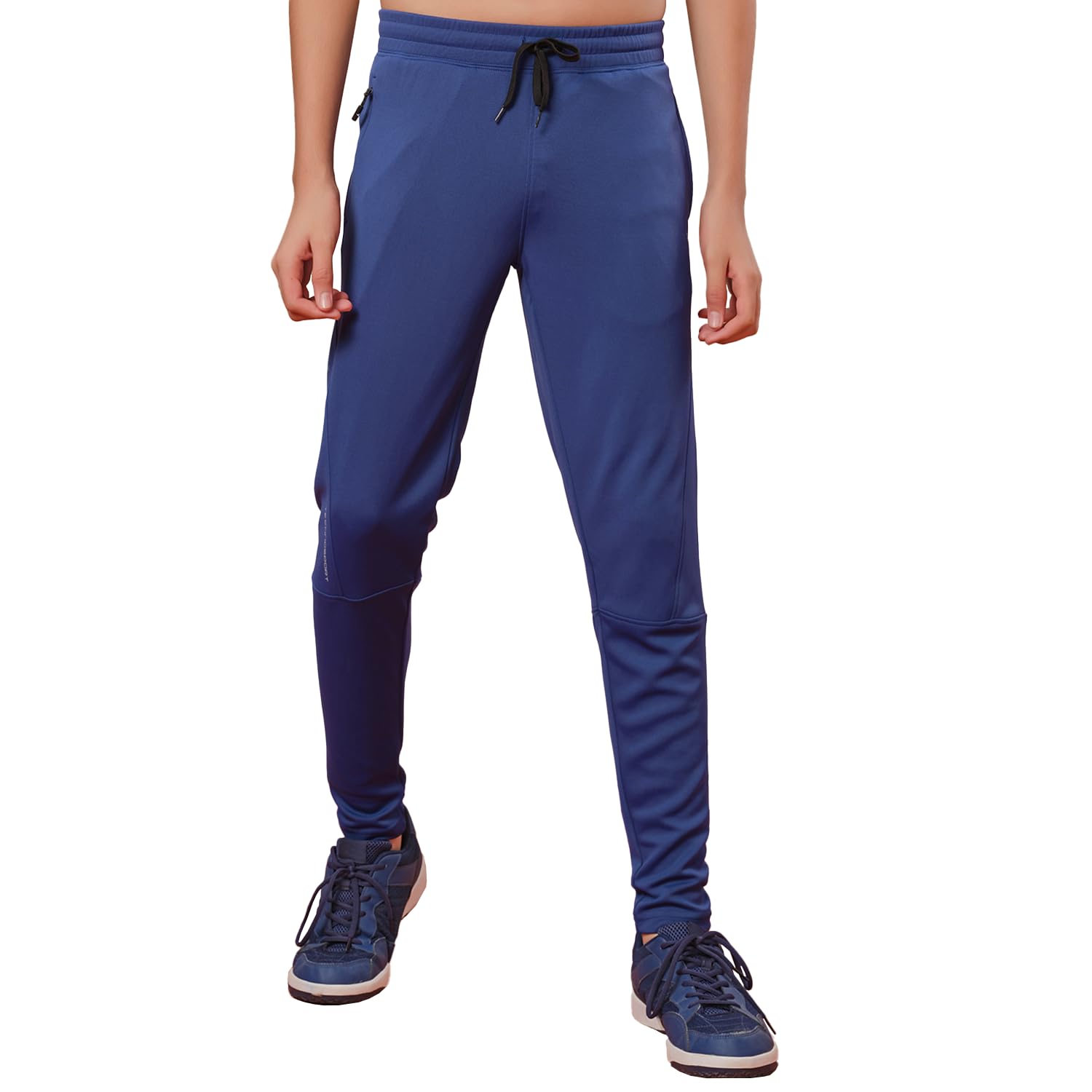 TECHNOSPORT Boy’s Slim Fit Mid Rise Solid Track Pant with SPF50+, UV Protection for Running, Sports & Regular Use