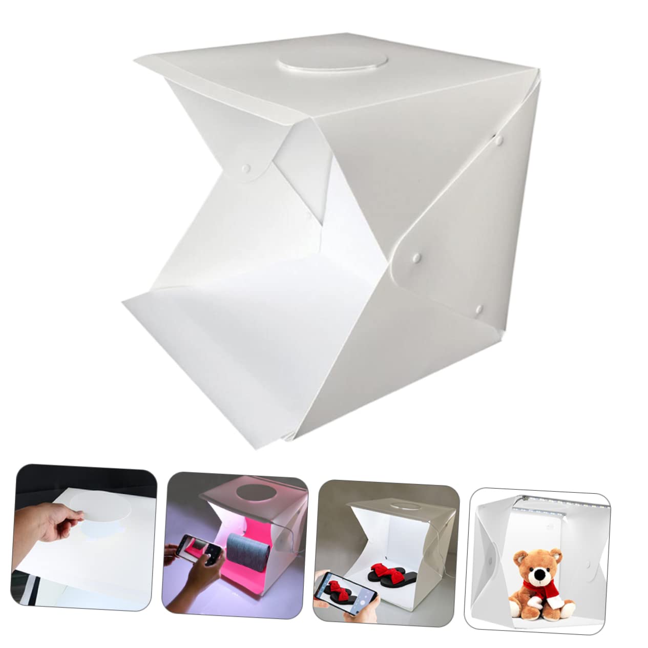 Caja de Luz Pequeña Plegable de Plástico LED para Fotografía