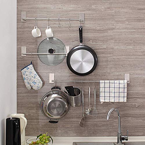 YourGift 10 Pack Heavy Duty S Hooks Black S Shaped Hooks Hanging Hangers Hooks for Kitchen, Bathroom, Bedroom and Office: Pan, Pot, Coat, Bag, Plants(10 Pack/S Hook/Black/2.4 inch)