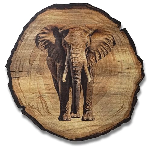 DARO Design - Image mural éléphant taille 20 cm - Impression d'art prête à accrocher - Décoration murale sur le thème de la chasse, de la nature, des...