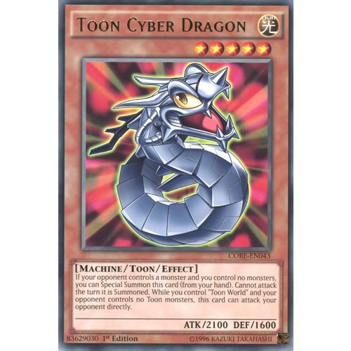 Amazon.com: YuGiOh : CORE-EN043 1st Ed Toon Cyber Dragon Rare Card