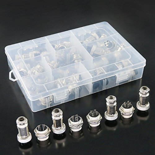 Hilitchi 40-Pieces 2 3 4 5 Pin 16Mm Thread Male Female Panel Metal Aviation Wire Wire Connector Plug Assortment Kit (2 Pin / 3 Pin / 4 Pin / 5Pin) #TOP6