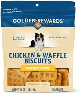 Golden Rewards Chicken & Waffle Biscuits Treats for Dogs, 16 Oz ~ (Pack of 1)