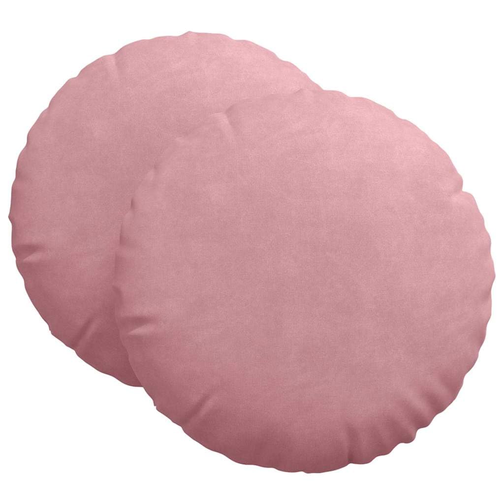 Cuscino da seduta, 2 pezzi, rosa, Ø 60 x 21 cm, in velluto, con chiusura lampo, per uso interno versatile