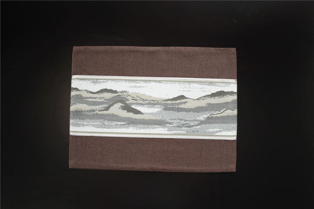 Salvamanteles Individuales Mesa Manteles Individuales Lavables Tela de Yutemantel Salva Mantel Yute para Tejer Juego de 6 Pico de montaña marrón 30 X 45cm