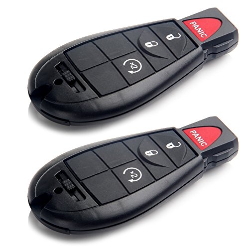 SCITOO Key Fob Keyless Entry 2009 2010 for Dodge for Challenger 3.5L, 2008 2009 2010 for Dodge for Charger 2.7L 05026196AD 05026347AD 56046639AA 56046639AB (2 PCS) 4 buttons 433Mhz