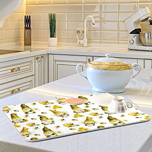 Vvfelixl G272272027P523C558S1114 Dish Drying Mat Summer Gnomes Bee Dish Mat Microfiber Drying Mat thumb #5