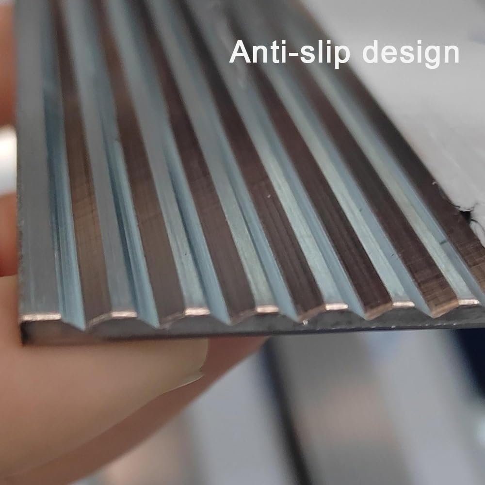 Perfil De Protección Para Borde De Escaleras Acero Inox, Esquina Para Cantos, 100cm, Forma De L, Tiras Antideslizantes De Peldaños, Para Interior Y Exterior(W8cm-3 1/5in)