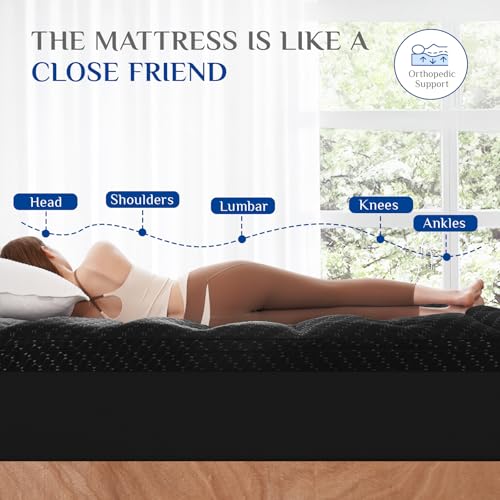Dual Layer 3 Inch Memory Foam Mattress Topper California King Size, 2 Inch Gel Memory Foam Plus 1 Inch Cooling Pillow Top Mattress Pad Cover, with 8-21 Inch Deep Pocket, Black