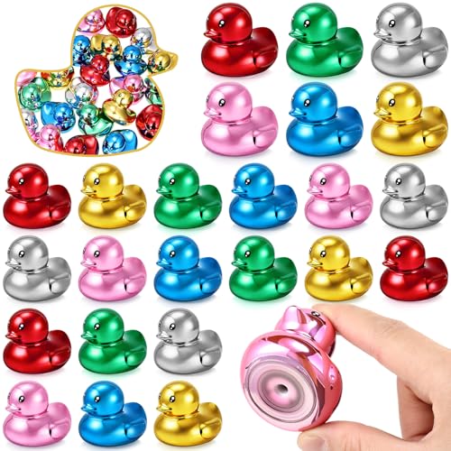 24 Figuras Mini Patos Metálicos de 2 Pulgadas Multicolor
