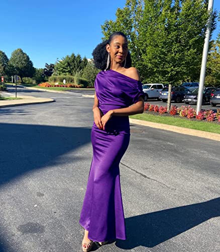 Image of Formal Dresses for Women Elegant Off Shoulder Evening Party Gowns Sexy Bodycon Ruched Prom Wedding Guest Dress