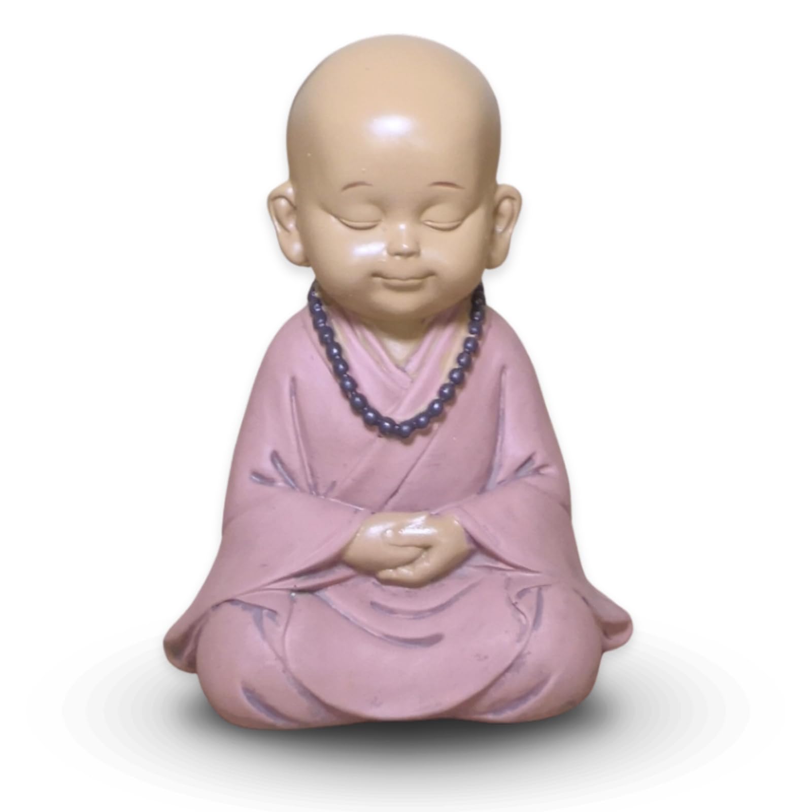 Zen Light Baby Prior Baby Buddha Statuette Sb4 - Zen And Feng Shui Decoration - To Create A Relaxing Atmosphere - Gift Idea Lucky Charm - Height: 10 Cm - Colour: Beige And Dusky Pink - Zen'light
