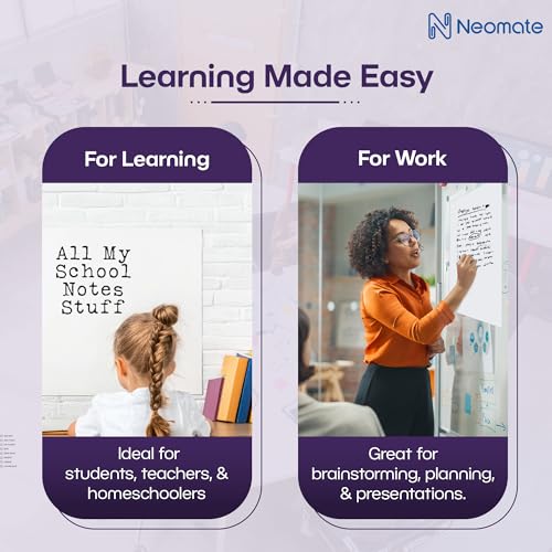 Image of Vinyl Dry Erase Writing Surface | Whiteboard Sticker | Super Sticky, Residue-Free Removal | 3ft x 2ft, White | Ideal for Professionals & Work from Home Use