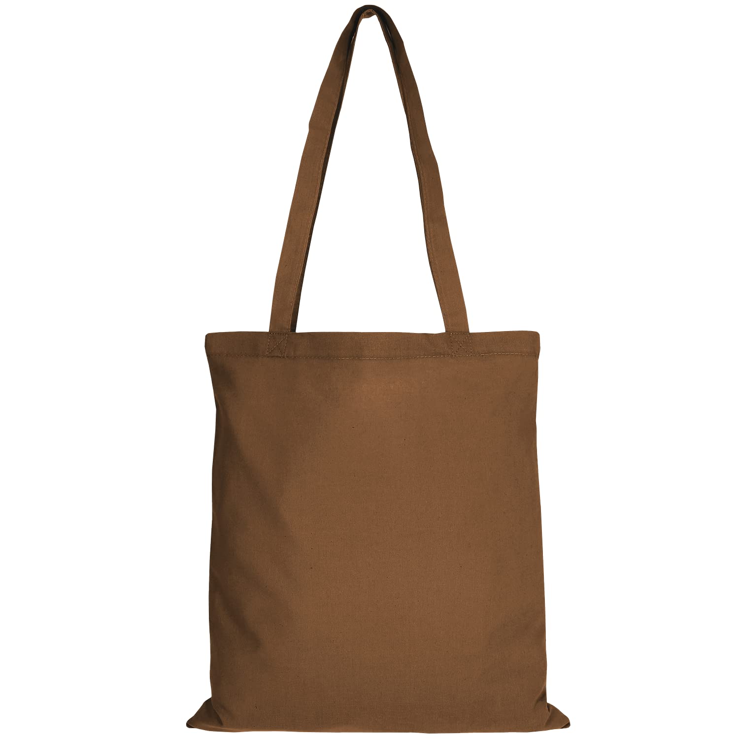 TEXXILLA 10er | 25er | 100er Pack Baumwolltasche - 28 Farben | mit Zwei Langen Henkeln | 38x42cm | Jutebeutel | Einkaufstasche | unbedruckt, Farbe:braun, Größe:10 Stück