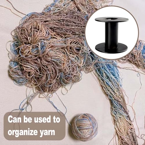 Image of 6 Pcs Plastic Spool 71mm Black Bobbin Round Ends Empty Thread Spools for Sewing Embroidery Yarn Ribbon DIY Crafts