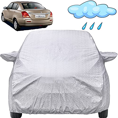 Image of Autofact Waterproof Car Body Cover Compatible with Maruti Swift Dzire (2005 to 2011) with Mirror Pockets (Shinning Silver)