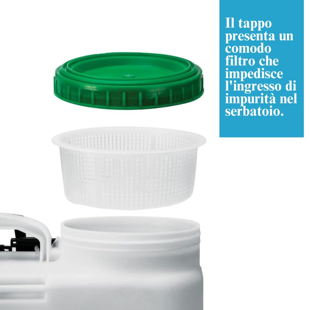 Paluplus Pompa a Pressione Manuale per Giardinaggio, Capacità 16 Litri, Nebulizzatore a spalla con valvola sfiato, 3 ugelli intercambiabili, pompa per irrorazione e disinfestazione delle piante -686F