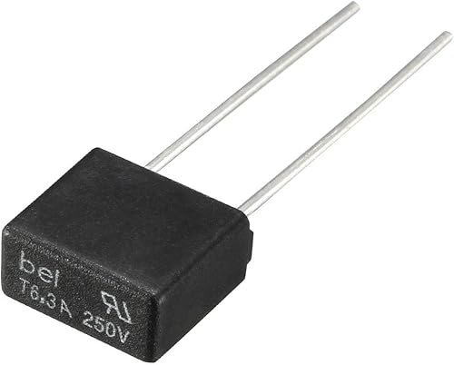 Miniatura 2 de uxcell 10pcs DIP montado en miniatura cuadrado lento golpe micro fusible T6.3A 6.3A 250V negro