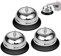 3 Stück Tischglocke Tischklingel Rezeptionsklingel, Nicht rutschender Unterseite, Edelstahl Tischglocke, Küche Hotel Zähler Rezeption, Praktische Tischklingel Für Rezeption Restaurant Büro