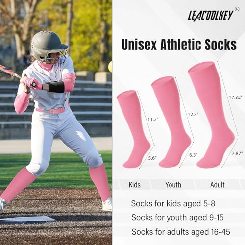 Image of LEACOOLKEY Baseball Belt and Socks Combo Set Adjustable Softball Socks and Elastic Belt for Youth and Adult