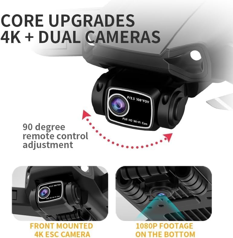 Image of HILLSTAR GPS Foldable Drone with 4K HD Wide Angle Camera | Brushless Motors | Advanced GPS Positioning, Return to Home | 1.2 KM Control Range | 25 Min Flight Time | 2 Batteries | RC GPS Camera Drone