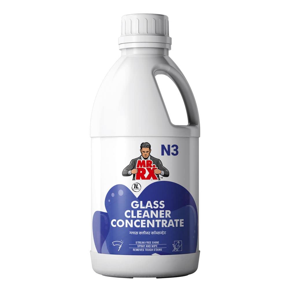 Mr. RX N3 Glass Cleaner Concentrate Refill 1 Litre | Mix Water & Spray the Liquid for Cleaning Window, Mirrors, Solar Panel, Car Windshield | Stain, Grime, Smudge & Dirt Remover (B0B28VL71B) Amazon Price History, Amazon Price Tracker
