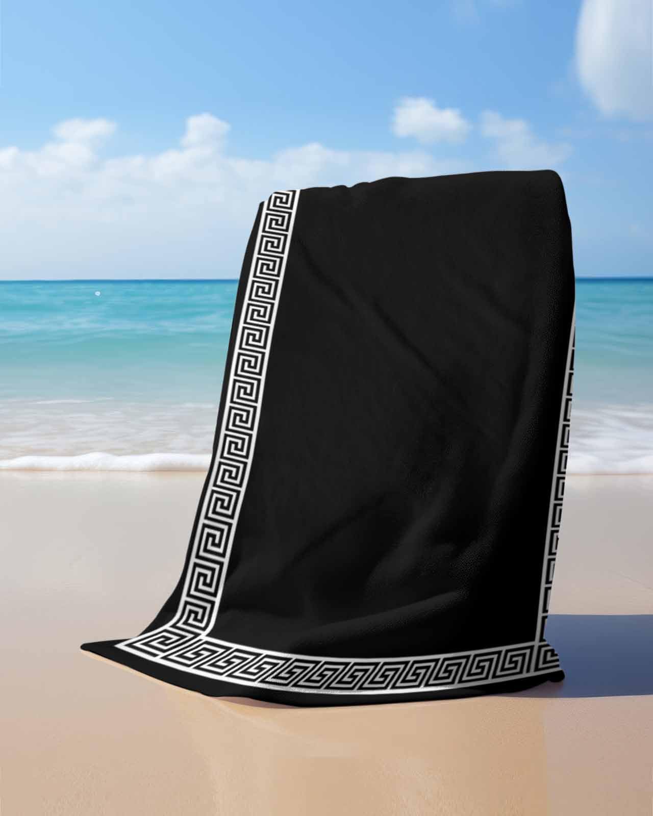 Amazon.com: ALAGEO Beach Towels Greek Key Design Bath Pool Towel