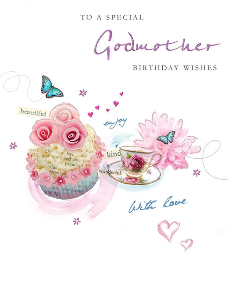 Piccadilly Greetings Traditional Birthday Card Godmother - 8 x 6 inches