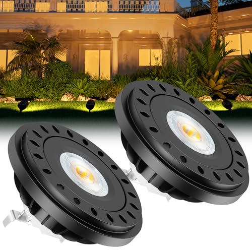 Noobibaba PAR36 LED Bulb 12V - 24V 10W IP67 PAR36 LED Landscape Bulb 2700K 850lm 75W/50W Traditional Low Voltage Landscape Spotlight Replacement G53 Base Flood Light/RV/Track Light Warm White 2-Pack