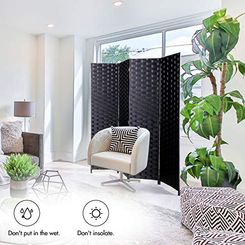 6ft Tall 4 Panel Room Separator Privacy Screen Room Dividers Folding Privacy Screens for Living Room Bedroom
