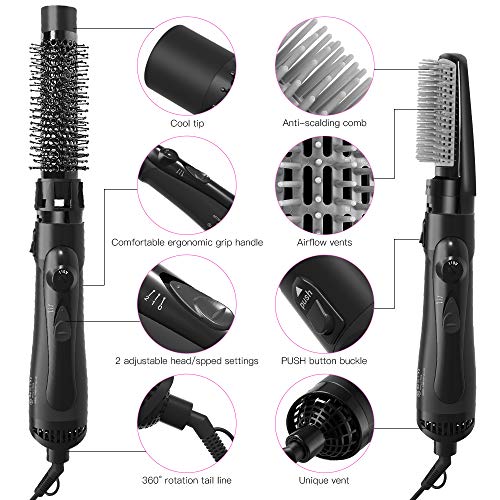 3-in-1 Hair Dryer Brush, Hair Dryer & Volumizer in one, Hair Curler Straightener Dryer Brush in One, Negative Ion Hair Blow Dryer Styler,Lightweight Hot Air Brush for Fast Drying Salon Results - Thumbnail 4
