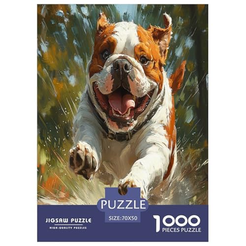 Rompecabezas de bulldog para regalo, puzzle imposible de 1000 piezas para sorprender a adultos