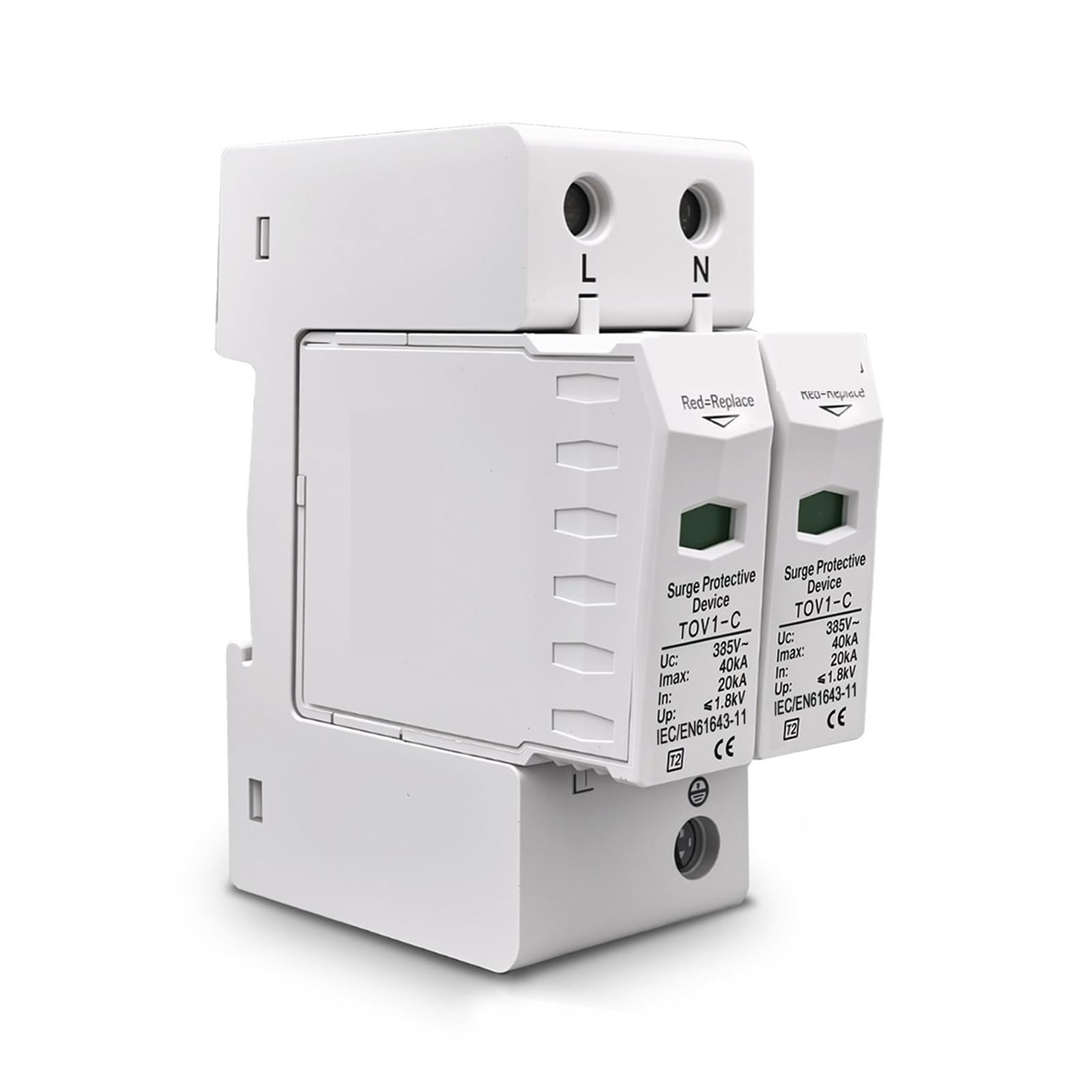 Dispositif de protection contre les surtensions domestique AC SPD 1P + N 30KA ~ 60KA B ~ 385VAC, dispositif de protection contre les surtensions basse tension
