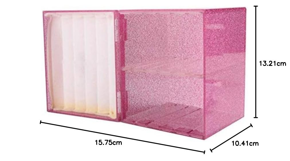 Boîte de rangement en acrylique à 10 couches pour faux cils support pour extension de cils organiseur de maquillage support pour palette de colle greffage de cils Présentoir avec 10 palettes (rose)