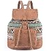 Lily Queen Fashion Small Purse Backpack Lightweight for Women and Teen Girls Colorful (Green Stripe)
